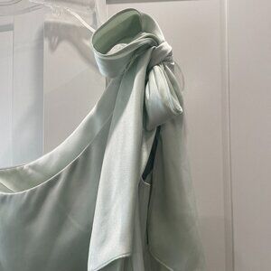 One Shoulder Mini Mint Silk Dress from Significant Other